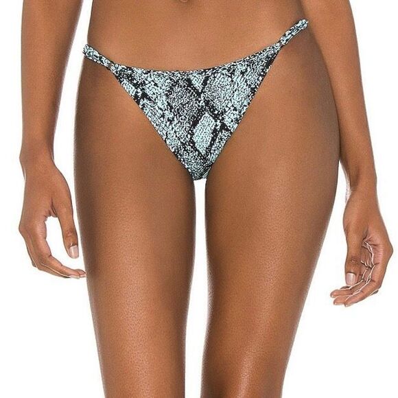 NWT Solid & Striped Lulu Bikini Bottom in Snake Jacquard Blue Black size L - Picture 11 of 11